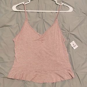 AE Soft and Sexy Striped Mauve Tank Top